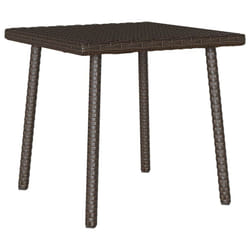 vidaXL Garden Coffee Table Rectangular Light Grey 40x40x37 cm Poly Rattan - brown, 40 x 40 x 37 cm