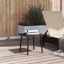 vidaXL Garden Coffee Table Rectangular Light Grey 40x40x37 cm Poly Rattan - brown, 40 x 40 x 37 cm