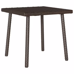 vidaXL Garden Coffee Table Rectangular Light Grey 40x40x37 cm Poly Rattan - brown, 40 x 40 x 37 cm - Additional view 5