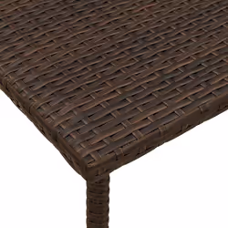 vidaXL Garden Coffee Table Rectangular Light Grey 40x40x37 cm Poly Rattan - brown, 40 x 40 x 37 cm - Additional view 6