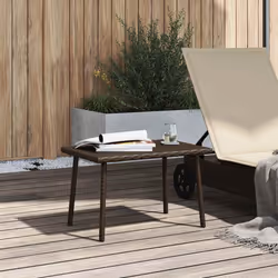 vidaXL Garden Coffee Table Rectangular Light Grey 40x40x37 cm Poly Rattan - brown, 60 x 40 x 37 cm