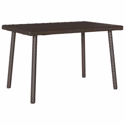 vidaXL Garden Coffee Table Rectangular Light Grey 40x40x37 cm Poly Rattan - brown, 60 x 40 x 37 cm - Additional view 5