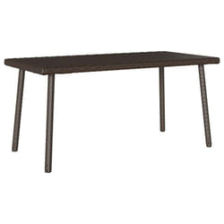 vidaXL Garden Coffee Table Rectangular Light Grey 40x40x37 cm Poly Rattan - brown, 80 x 40 x 37 cm