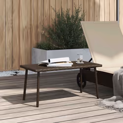 vidaXL Garden Coffee Table Rectangular Light Grey 40x40x37 cm Poly Rattan - brown, 80 x 40 x 37 cm
