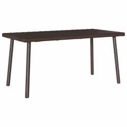 vidaXL Garden Coffee Table Rectangular Light Grey 40x40x37 cm Poly Rattan - brown, 80 x 40 x 37 cm - Additional view 5
