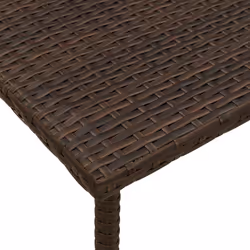 vidaXL Garden Coffee Table Rectangular Light Grey 40x40x37 cm Poly Rattan - brown, 80 x 40 x 37 cm - Additional view 6