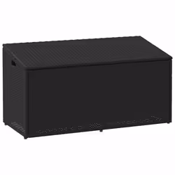vidaXL Garden Storage Box Beige 110x50x58 cm Poly Rattan garden storage box - black