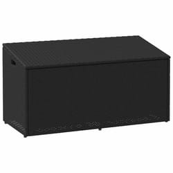 vidaXL Garden Storage Box Beige 110x50x58 cm Poly Rattan garden storage box - black