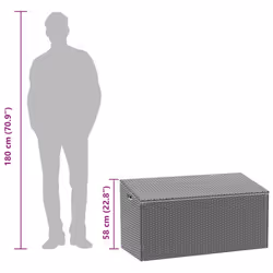 vidaXL Garden Storage Box Beige 110x50x58 cm Poly Rattan garden storage box - black - Additional view 10