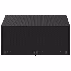vidaXL Garden Storage Box Beige 110x50x58 cm Poly Rattan garden storage box - black