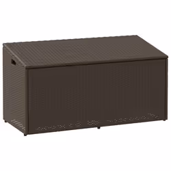 vidaXL Garden Storage Box Beige 110x50x58 cm Poly Rattan garden storage box - brown