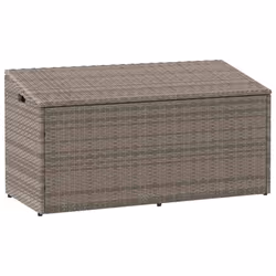 vidaXL Garden Storage Box Beige 110x50x58 cm Poly Rattan garden storage box - grey