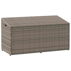 vidaXL Garden Storage Box Beige 110x50x58 cm Poly Rattan garden storage box - grey