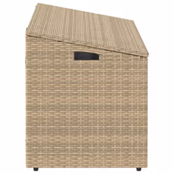 vidaXL Garden Storage Box Beige 110x50x58 cm Poly Rattan garden storage box - beige - Additional view 4
