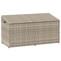 vidaXL Garden Storage Box Beige 110x50x58 cm Poly Rattan garden storage box - light grey