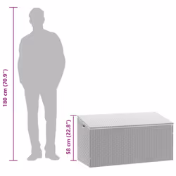 vidaXL Garden Storage Box Beige 110x50x58 cm Poly Rattan garden storage box - light grey - Additional view 10