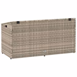 vidaXL Garden Storage Box Beige 110x50x58 cm Poly Rattan garden storage box - light grey - Additional view 5
