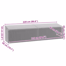 vidaXL Garden Storage Box Black 220x50x58 cm Poly Rattan garden storage box - black - Additional view 3
