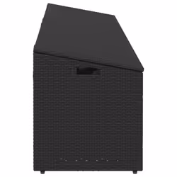 vidaXL Garden Storage Box Black 220x50x58 cm Poly Rattan garden storage box - black - Additional view 4
