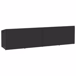 vidaXL Garden Storage Box Black 220x50x58 cm Poly Rattan garden storage box - black - Additional view 5