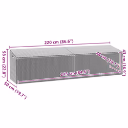 vidaXL Garden Storage Box Black 220x50x58 cm Poly Rattan garden storage box - brown