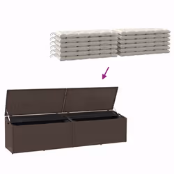 vidaXL Garden Storage Box Black 220x50x58 cm Poly Rattan garden storage box - brown - Additional view 6