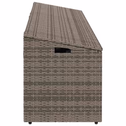 vidaXL Garden Storage Box Black 220x50x58 cm Poly Rattan garden storage box - grey - Additional view 4