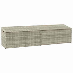vidaXL Garden Storage Box Black 220x50x58 cm Poly Rattan garden storage box - light grey