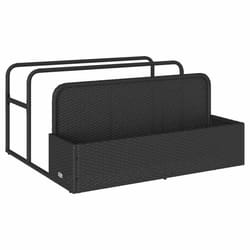 vidaXL Poolside Float Storage Black 110x100x57 cm Poly Rattan poolside storage