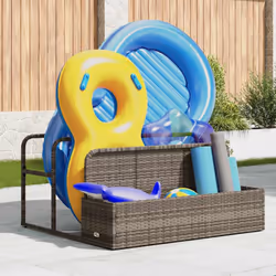 vidaXL Poolside Float Storage Grey 110x100x57 cm Poly Rattan poolside storage