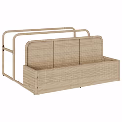 vidaXL Poolside Float Storage Beige 110x100x57 cm Poly Rattan poolside storage