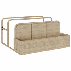 vidaXL Poolside Float Storage Beige 110x100x57 cm Poly Rattan poolside storage