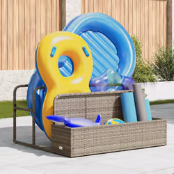 vidaXL Poolside Float Storage Light Grey 110x100x57 cm Poly Rattan