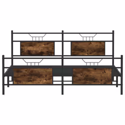 vidaXL Metal Bed Frame without Mattress double bed - smoked oak, 160 x 200 cm - Additional view 5