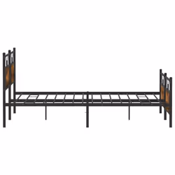 vidaXL Metal Bed Frame without Mattress double bed - smoked oak, 160 x 200 cm - Additional view 6
