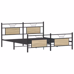 vidaXL Metal Bed Frame without Mattress Sonoma Oak 180x200 cm Super King - Additional view 4