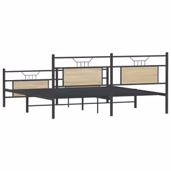 vidaXL Metal Bed Frame without Mattress Sonoma Oak 180x200 cm Super King - Additional view 7