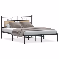 vidaXL Metal Bed Frame without Mattress double bed - sonoma oak, 183 x 213 cm