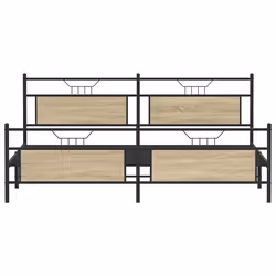 vidaXL Metal Bed Frame without Mattress Sonoma Oak 193x203 cm double bed - Additional view 5
