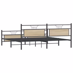 vidaXL Metal Bed Frame without Mattress Sonoma Oak 193x203 cm double bed - Additional view 7