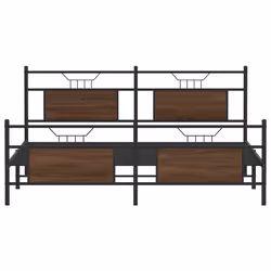 vidaXL Metal Bed Frame without Mattress Brown Oak 183x213 cm double bed - Additional view 5