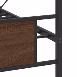vidaXL Metal Bed Frame without Mattress Brown Oak 183x213 cm double bed - Additional view 9