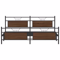 vidaXL Bed Frame without Mattress Engineered Wood - brown oak, 193 x 203 cm - Additional view 5
