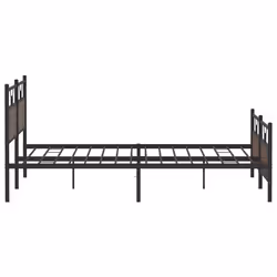 vidaXL Bed Frame without Mattress Engineered Wood - brown oak, 193 x 203 cm - Additional view 6