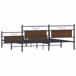 vidaXL Bed Frame without Mattress Engineered Wood - brown oak, 193 x 203 cm - Additional view 7
