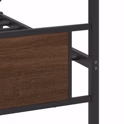 vidaXL Bed Frame without Mattress Engineered Wood - brown oak, 193 x 203 cm - Additional view 9