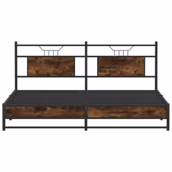 vidaXL Metal Bed Frame without Mattress Smoked Oak 183x213 cm double bed - Additional view 5