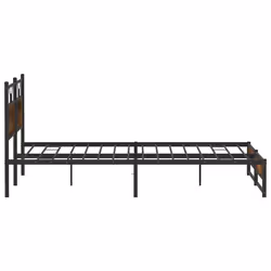 vidaXL Metal Bed Frame without Mattress Smoked Oak 183x213 cm double bed - Additional view 6