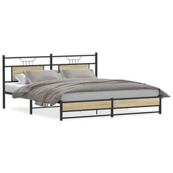 vidaXL Metal Bed Frame without Mattress Sonoma Oak 183x213 cm double bed