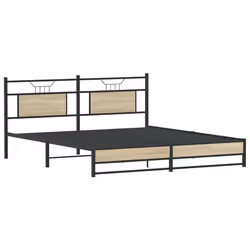 vidaXL Metal Bed Frame without Mattress Sonoma Oak 183x213 cm double bed - Additional view 4